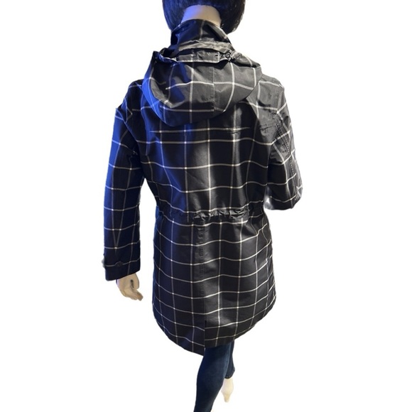 Lands' End Windowpane Raincoat w/Removable Hood, Size M - Picture 5 of 6